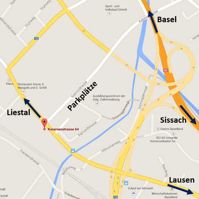 Parkplätze in der Kasinostrasse